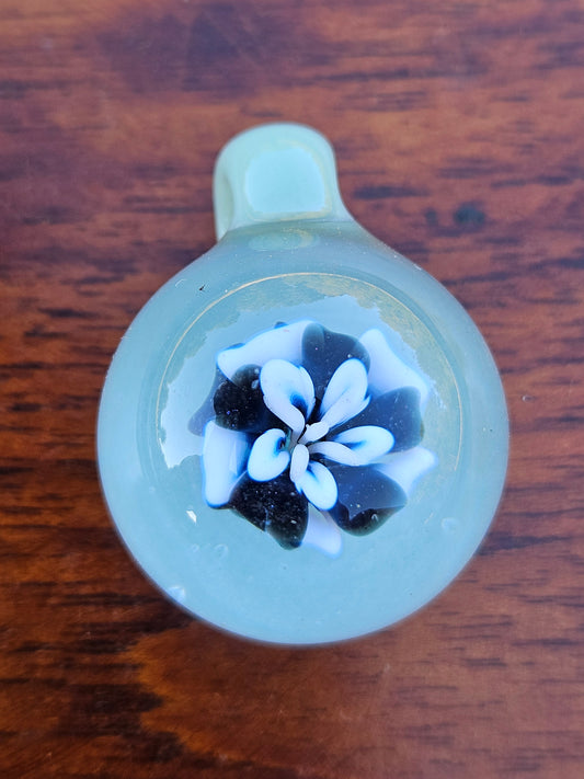 Light Green Glass Flower Pendant