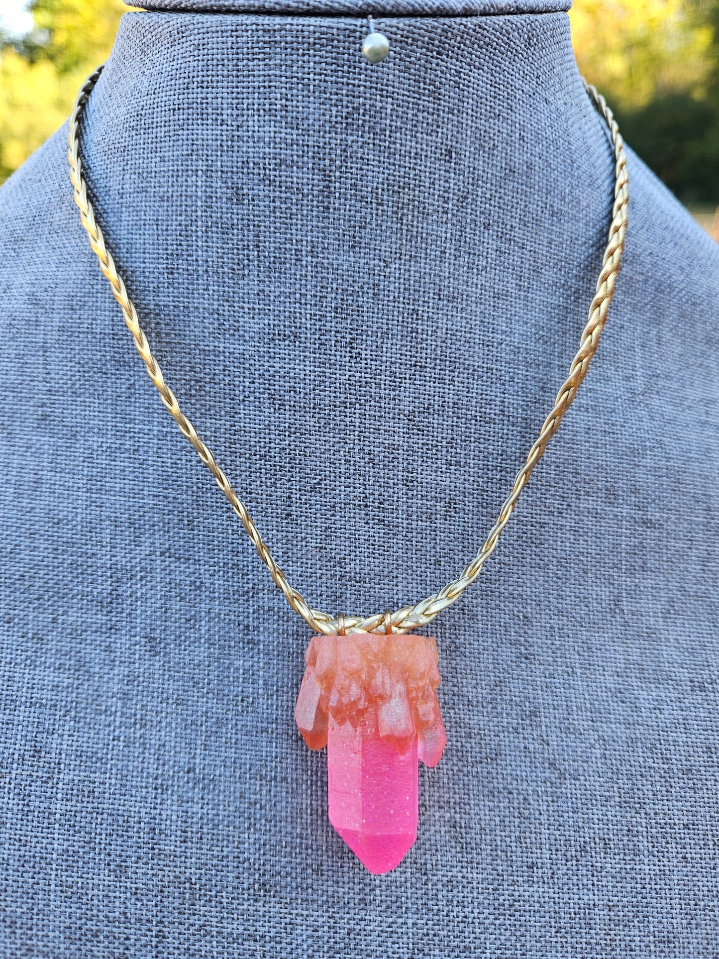 Pink Goddess Crystal Necklace