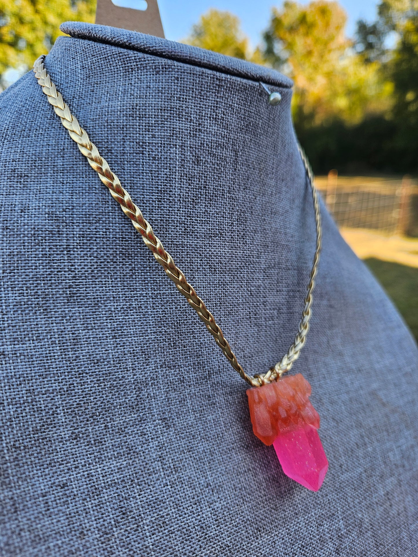 Pink Goddess Crystal Necklace