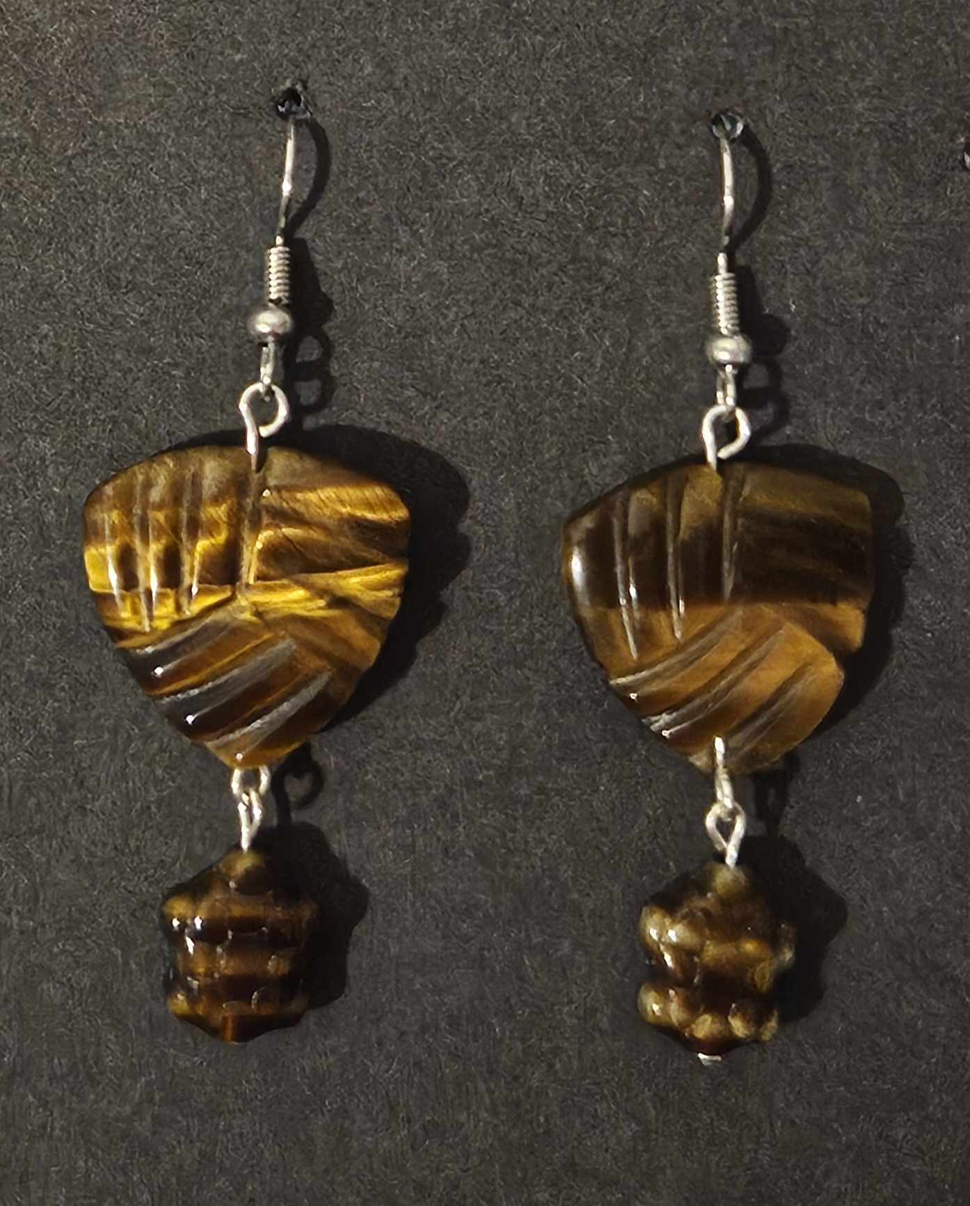 Tigers Eye Turtle Earrings