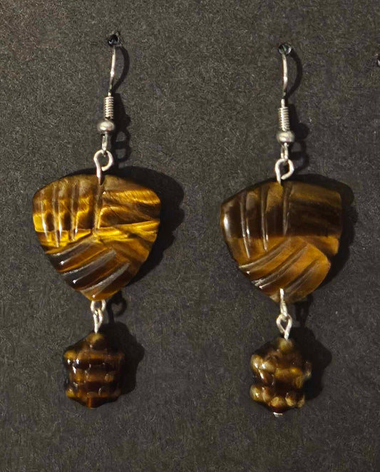 Tigers Eye Turtle Earrings