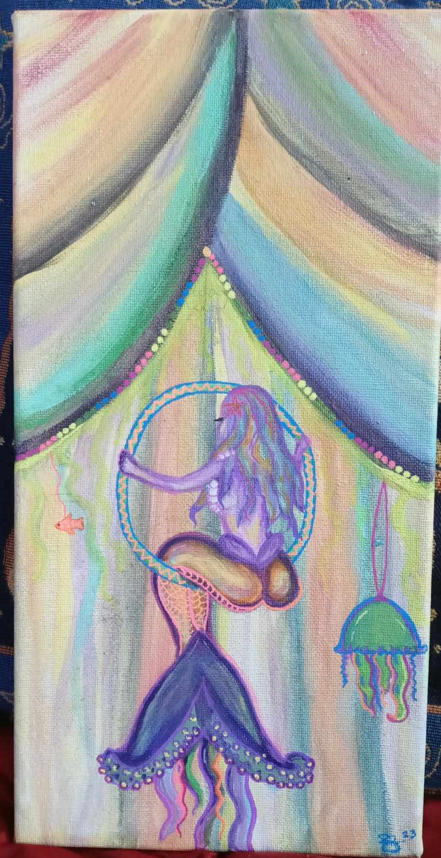 "Aerialfish" Color Changing Painting on Canvas