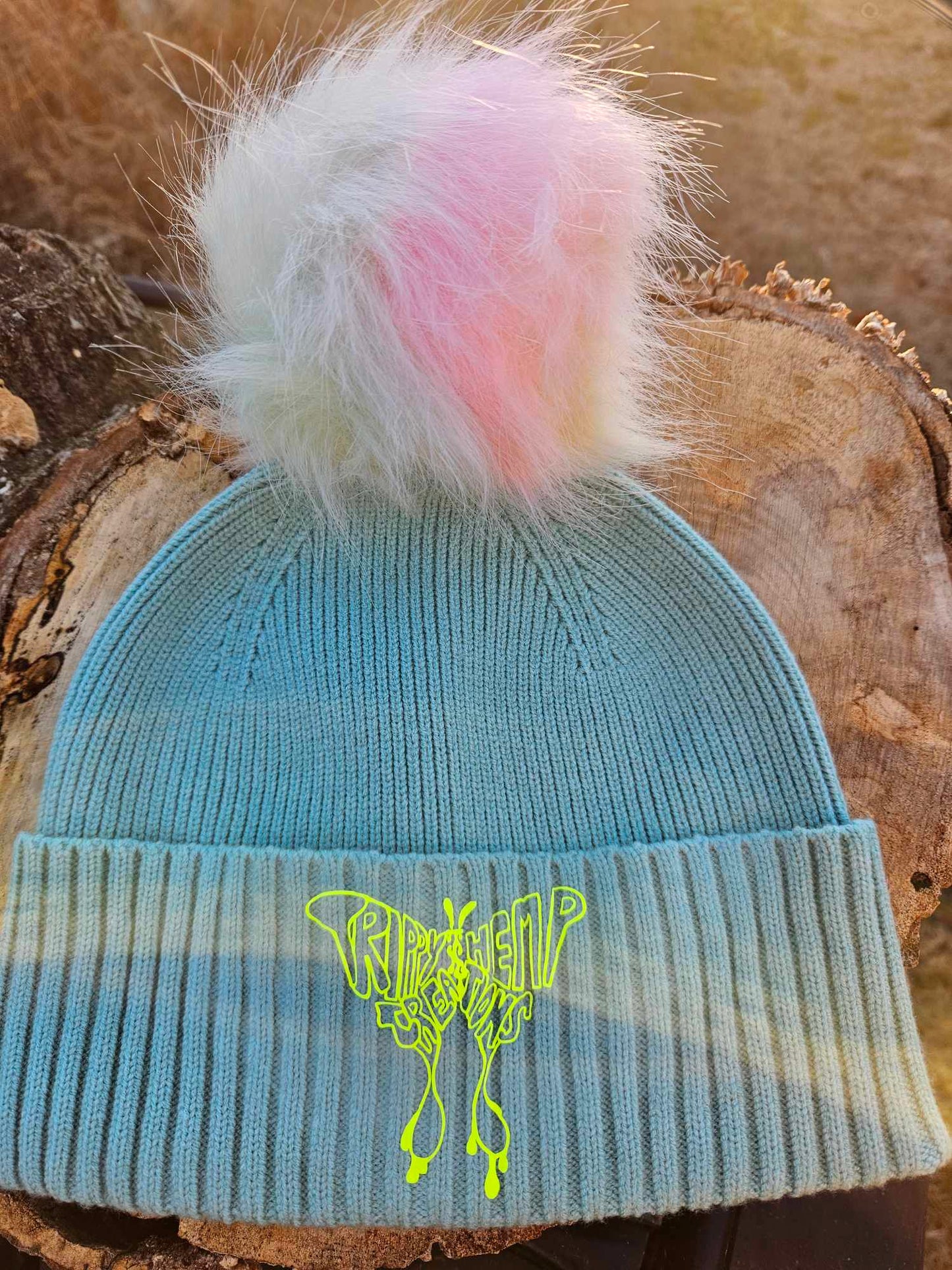 Trippy Hemp Creations Pastel Puff Beanie