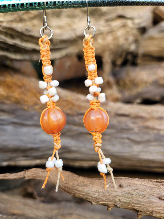 Pumpkin Spice Marshmallow Hempcord Earrings