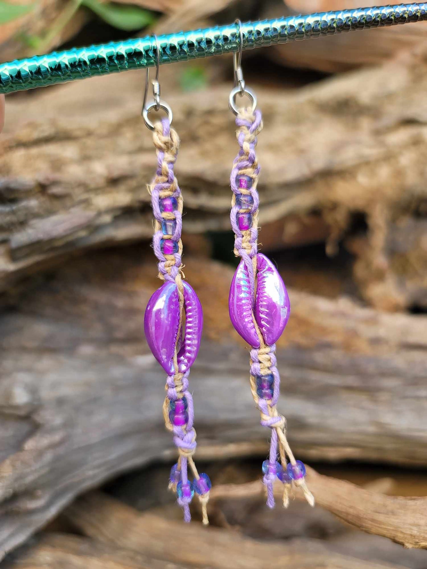 Merple Purple Hempcord Earrings