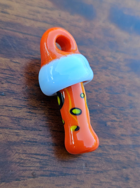 Orange Glass Mushroom Pendant