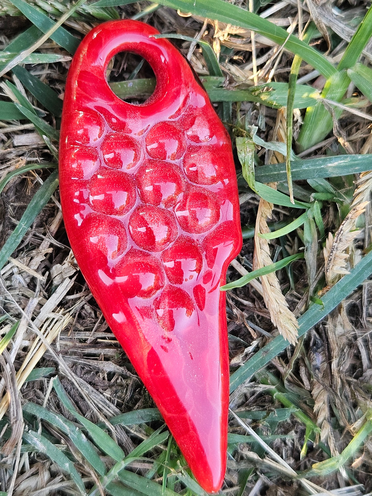 Red Marbled Blade Pendant