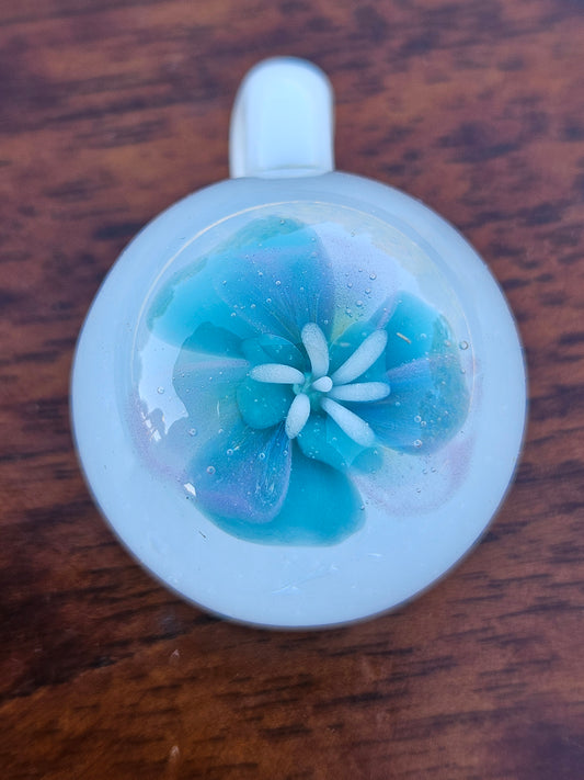 White Glass Flower Pendant