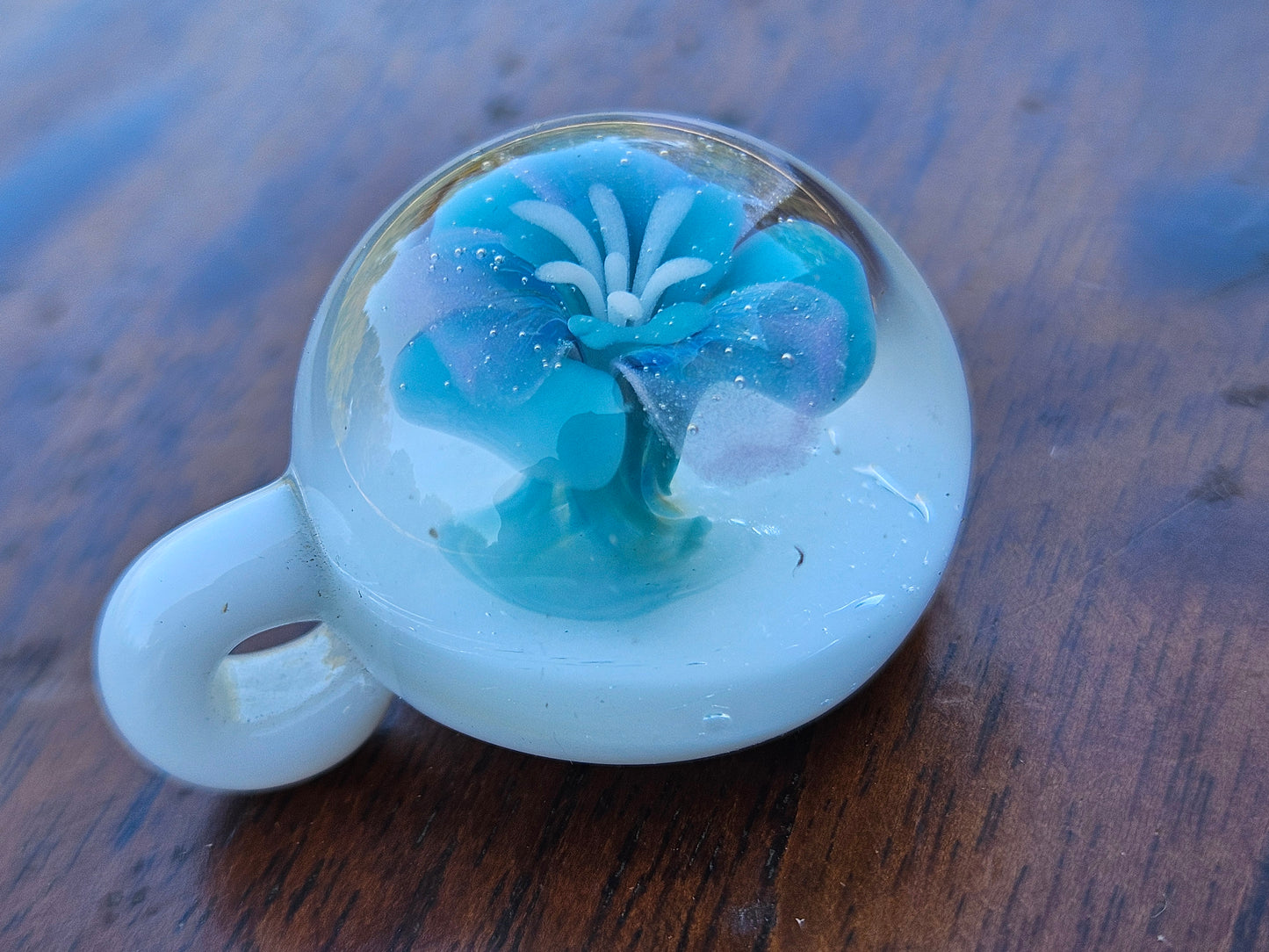 White Glass Flower Pendant